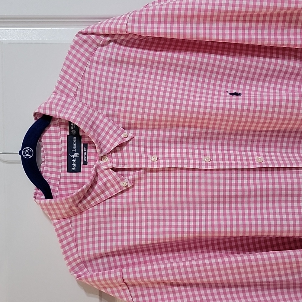 RALPH LAUREN 3XL TALL COTTON PINKNWHITE CHECKED OXFORD SHIRT